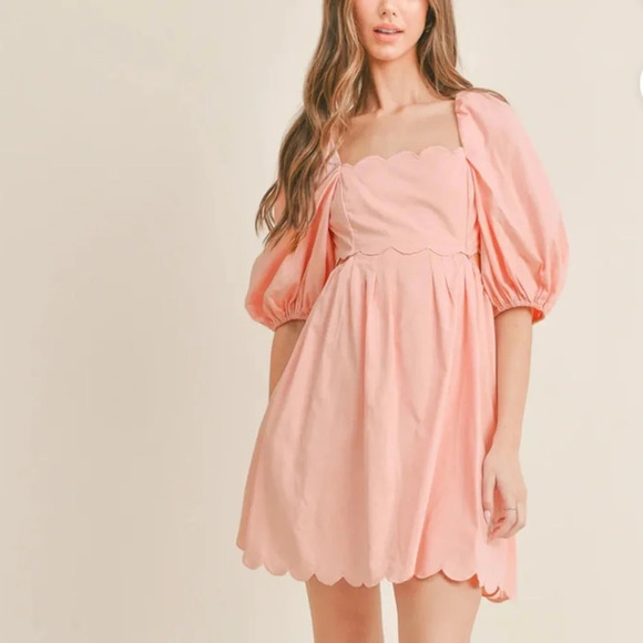 Mable Marlee Scallop Embo Dress Size Large - Picture 1 of 10